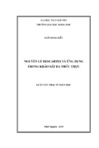 Nguyên lý descartes và ứng dụng trong khảo sát đa thức thực