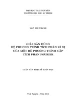 Giải gần đúng hệ phương trình tích phân kì dị của một hệ phương trình cặp tích phân fourier