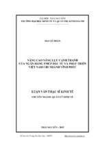 Nâng cao năng lực cạnh tranh của ngân hàng thương mại cổ phần đầu tư và phát triển việt nam chi nhánh vĩnh phúc