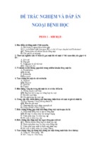 Câu hỏi trắc nghiệm và đáp án ngoại bệnh học