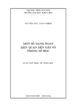 Một số dạng toán liên quan đến dãy số trong số học