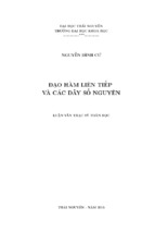 đạo hàm liên tiếp và các dãy số nguyên