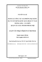 đánh giá công tác giải phóng mặt bằng dự án xây dựng quốc lộ 32, đoạn từ cầu diễn đến nghĩa trang mai dịch quận cầu giấy, thành phố hà nội
