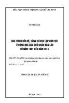 QUÁ TRÌNH BẢO VỆ, CỦNG CỐ  ĐỘC LẬP DÂN TỘC Ở CỘNG HÒA DÂN CHỦ NHÂN DÂN LÀO TỪ NĂM 1991 ĐÊN NĂM 2011