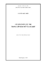 Các bài toán cực trị trong lớp hàm mũ và logarit