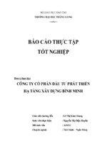 Báo cáo thực tập tổng hợp công ty cổ phần đầu tư phát triển hạ tầng xây dựng bình minh