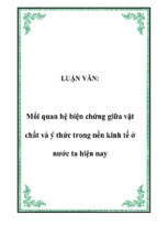 Mối quan hệ biện chứng giữa vật chất và ý thức trong nền kinh tế ở nước ta hiện nay