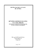kĩ năng giảm sự lo lắng và căng thẳng
