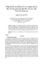 Phạm trù lễ của Khổng Tử và ý nghĩa của nó đối với việc giáo dục đạo đức cho học sinh Việt Nam hiện nay