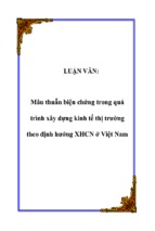 Mâu thuẫn biện chứng trong quá trình xây dựng kinh tế thị trường theo định hướng XHCN ở Việt Nam