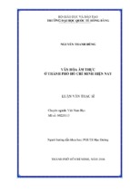 VĂN HÓA ẨM THỰC Ở THÀNH PHỐ HỒ CHÍ MINH HIỆN NAY