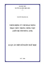 NHÓM ĐỘNG TỪ CHỈ HOẠT ĐỘNG NHẬN THỨC TRONG TIẾNG VIỆT (LIÊN HỆ VỚI TIẾNG ANH)