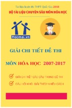 Hướng dẫn giải chi tiết đề thi thpt quốc gia môn hóa học từ 2007 đến 2017