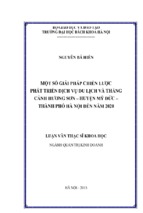 MỘT SỐ GIẢI PHÁP CHIẾN LƯỢC PHÁT TRIỂN DỊCH VỤ DU LỊCH VÀ THẮNG CẢNH HƯƠNG SƠN – HUYỆN MỸ ĐỨC – THÀNH PHỐ HÀ NỘI ĐẾN NĂM 2020