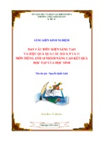 DẠY CÂU ĐIỀU KIỆN SÁNG TẠO VÀ HIỆU QUẢ QUA CÁC BÀI 8, 9 VÀ 11 MÔN TIẾNG ANH 10 NHẰM NÂNG CAO KẾT QUẢ HỌC TẬP CỦA HỌC SINH