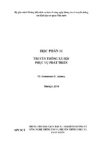 TRUYỀN THÔNG XÃ HỘI PHỤC VỤ PHÁT TRIỂN