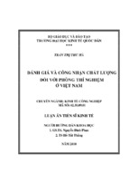ĐÁNH GIÁ VÀ CÔNG NHẬN CHẤT LƯỢNG ĐỐI VỚI PHÒNG THÍ NGHIỆM Ở VIỆT NAM 