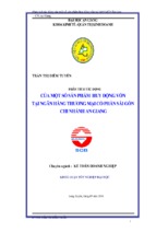 CỦA MỘT SỐ SẢN PHẨM HUY ĐỘNG VỐN TẠI NGÂN HÀNG THƯƠNG MẠI CỔ PHẦN SÀI GÒN  CHI NHÁNH AN GIANG
