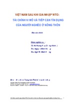 VIỆT NAM SAU KHI GIA NHẬP WTO: TÀI CHÍNH VI MÔ VÀ TIẾP CẬN TÍN DỤNG CỦA NGƯỜI NGHÈO Ở NÔNG THÔN