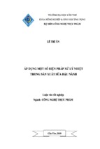 Luận văn áp dụng một số biện pháp xử lý nhiệt trong sản xuất sữa đậu nành