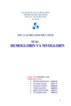 đề tài hemoglobin và myoglobin