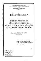 đồ án đánh giá tính toán rủi ro về xói mòn đất tiềm ẩn và định hướng sử dụng bèn vững tài nguyên đất vùng lâm đồng