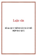 đề tài quy trình sản xuất đồ hộp rau quả