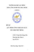đề tài quy trình công nghệ sản xuất xúc xích tiệt trùng