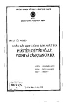 đồ án khảo sát quy trình sản xuất bia phân tích chỉ tiêu hóa lý, vi sinh và cảm quan của bia