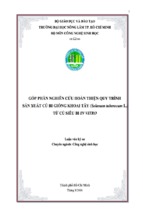 Luận văn góp phần nghiên cứu hoàn thiện quy trình sản xuất củ bi giống khoai tây (solanum tuberosum l