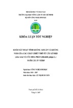 Luận văn khảo sát hoạt tính kháng khuẩn và kháng nấm của các chất chiết thô từ cây lô hội (aloe vera) và cây hoa phấn (mirabilis jalapa l