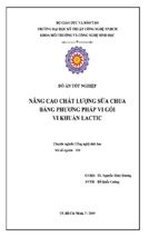 đồ án nâng cao chất lượng sữa chua bằng phương pháp vi gói vi khuẩn lactic