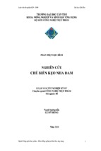 Luận văn nghiên cứu chế biến kẹo nha đam