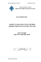 Luận văn nghiên cứu khả năng sử dụng chế phẩm sinh học trong sản xuất rượu vang xoài