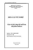 Luận văn khảo sát khả năng diệt muỗi của chế phẩm enchoice