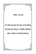 Tổ chức bộ máy kế toán và hệ thống kế toán tại Công ty cổ phần thương mại và dịch vụ Hoàng Dương