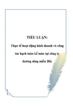 Thực tế hoạt động kinh doanh và công tác hạch toán kế toán tại công ty đường sông miền Bắc