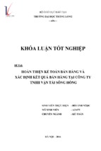 hoàn thiện kế toán bán hàng và xác định kết quả bán hàng tại công ty tnhh vận tải sông hồng