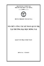 TỔ CHỨC CÔNG TÁC KẾ TOÁN QUẢN TRỊ TẠI TRƯỜNG ĐẠI HỌC ĐỒNG NAI