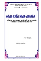 Sử dụng phương pháp giải quyết vấn đề để dạy định luật menden hiệu quả