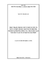 THỰC TRẠNG TRẦM CẢM VÀ MỘT SỐ YÉU TỐ NGUY CƠ ĐẾN TRẦM CẢM Ở NGƯỜI TRƯỞNG THÀNH TẠI PHƯỜNG SÔNG CẦU, THỊ XÃ BẮC KẠN NĂM 2011 VÀ ĐỀ XUẤT MỘT SỐ GIẢI PHÁP