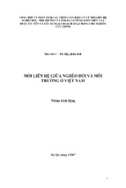 MỐI LIÊN HỆ GIỮA NGHÈO ĐÓI VÀ MÔI TRƯỜNG Ở VIỆT NAM 
