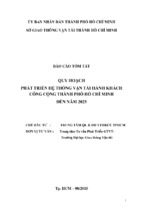 QUY HOẠCH PHÁT TRIỂN HỆ THỐNG VẬN TẢI HÀNH KHÁCH CÔNG CỘNG THÀNH PHỐ HỒ CHÍ MINH ĐẾN NĂM 2025