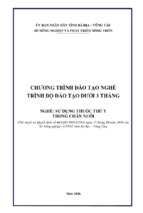 CHƢƠNG TRÌNH ĐÀO TẠO NGHỀ TRÌNH ĐỘ ĐÀO TẠO DƢỚI 3 THÁNG
