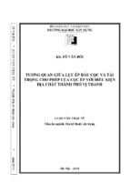 Tương quan giữa lực ép đầu cọc và tải trọng cho phép của cọc ép với điều kiện địa chất thành phố vị thanh