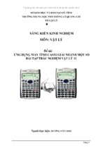 Skkn ứng dụng máy tính casio giải nhanh một số bài tập trắc nghiệm vật lý 12
