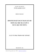 Hình thành kỹ năng sử dụng bản đồ trong dạy học địa lý lớp 11 trung học phổ thông