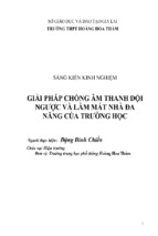 Skkn giải pháp chống âm thanh dội ngược và làm mát nhà đa năng của trường học