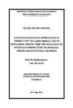 Skkn tiếng anh an investigation into appreciation in perfect spy by larry berman and its vietnamese version điệp viên hoàn hảo by đỗ hùng in perspectives of appraisal th