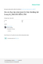 BÁO CÁO THỰC TẬP QUẢN LÝ VÀ BẢO TỒN ĐỘNG VẬT HOANG DÃ TRẠI RẮN ĐỒNG TÂM – TIỀN GIANG